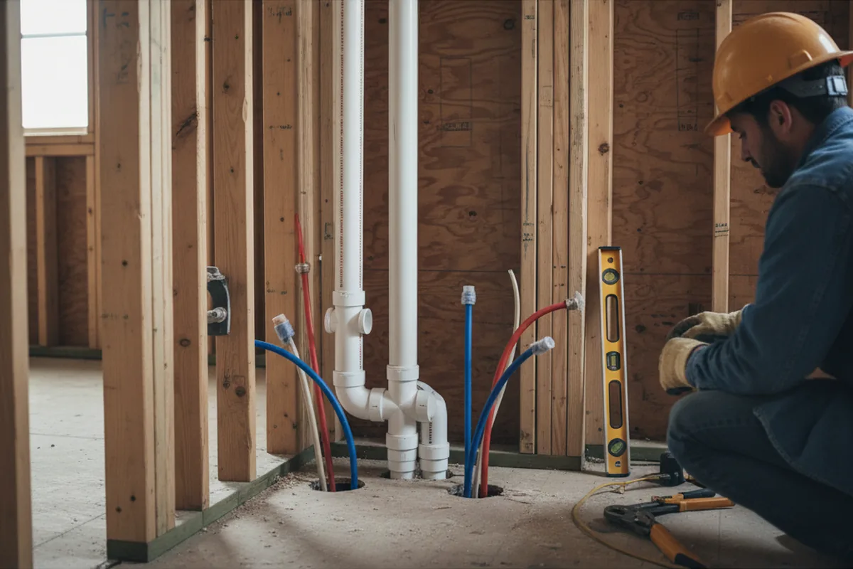 Drain and supply rough-in during Toilet Repair and Installation in Benton
